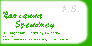 marianna szendrey business card